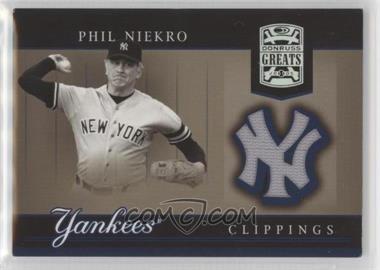 2005 Donruss Greats - Yankee Clippings Materials #YC-27 - Phil Niekro