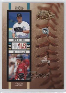 2005 Donruss Leather & Lumber - Rivals - Gold #R-17 - Josh Beckett, Craig Biggio /50