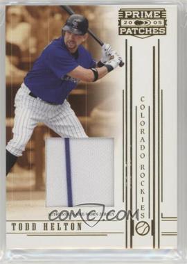 2005 Donruss Prime Patches - [Base] - Swatch #29 - Todd Helton /150