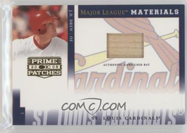 2005 Donruss Prime Patches - Major League Materials - Bat #MLM-50 - J.D. Drew /150