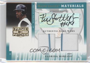 2005 Donruss Prime Patches - Major League Materials - Double Swatch Signatures #MLM-9 - Preston Wilson /100