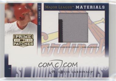 2005 Donruss Prime Patches - Major League Materials - Name Plate Patch #MLM-50 - J.D. Drew /29