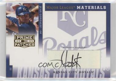 2005 Donruss Prime Patches - Major League Materials - Signatures #MLM-45 - Juan Gonzalez