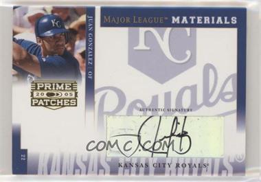 2005 Donruss Prime Patches - Major League Materials - Signatures #MLM-45 - Juan Gonzalez