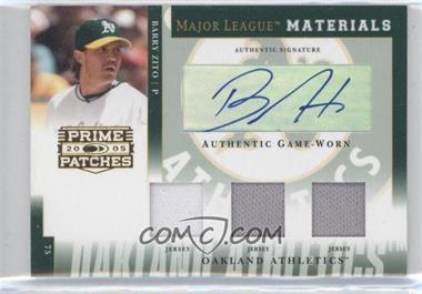 2005 Donruss Prime Patches - Major League Materials - Triple Swatch Signatures #MLM-41 - Barry Zito /40