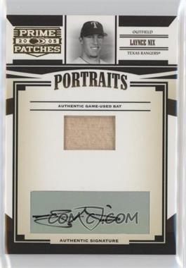 2005 Donruss Prime Patches - Portraits - Bat Signatures #P-3 - Laynce Nix /250