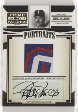 2005 Donruss Prime Patches - Portraits - Name Plate Patch Signatures #P-80 - Rafael Palmeiro /10