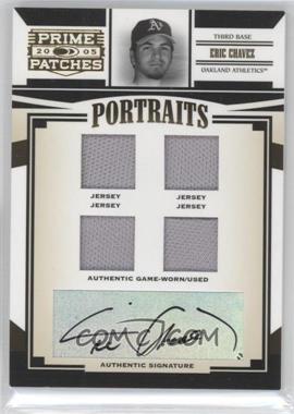 2005 Donruss Prime Patches - Portraits - Quad Swatch Signatures #P-7 - Eric Chavez /50