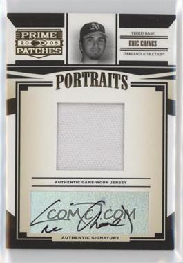 2005 Donruss Prime Patches - Portraits - Swatch Signatures #P-7 - Eric Chavez /100
