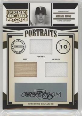 2005 Donruss Prime Patches - Portraits - Triple Swatch Signatures #P-21 - Michael Young /50