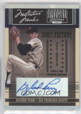 2005 Donruss Signature Series - Milestone Marks - Signatures #MM-3 - Gaylord Perry