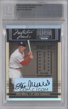 2005 Donruss Signature Series - Milestone Marks - Signatures #MM-6 - Stan Musial [BGS Authentic]