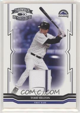 2005 Donruss Throwback Threads - [Base] - Jerseys #167 - Todd Helton /150