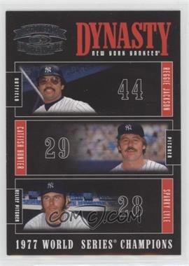 2005 Donruss Throwback Threads - Dynasty #D-1 - Reggie Jackson, Catfish Hunter, Sparkly Lyle