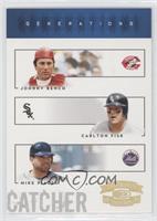 Johnny Bench, Carlton Fisk, Mike Piazza #/100