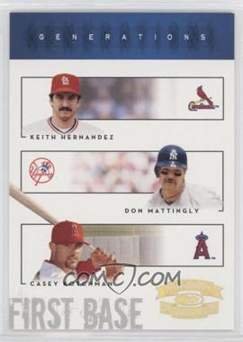 2005 Donruss Throwback Threads - Generations - Gold Century Proof #G-7 - Keith Hernandez, Don Mattingly  Casey Kotchman /100