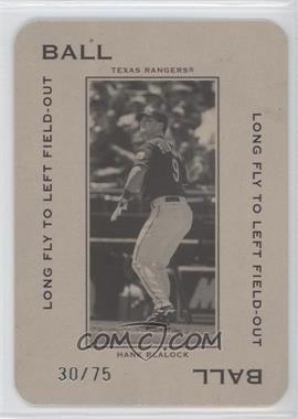 2005 Donruss Throwback Threads - Polo Grounds - Ball Long Fly to Left Field-Out #PG-15 - Hank Blalock /75