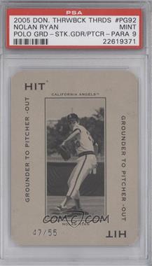 2005 Donruss Throwback Threads - Polo Grounds - Hit Grounder to Pitcher -Out #PG-92 - Nolan Ryan /55 [PSA 9 MINT]