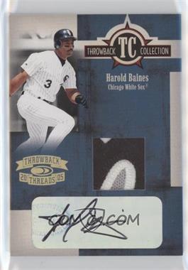 2005 Donruss Throwback Threads - Throwback Collection - Materials Signatures Prime #TC-75 - Harold Baines /25