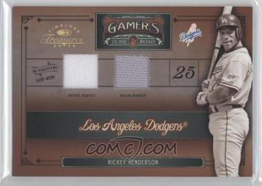 2005 Donruss Timeless Treasures - Home & Road - Double Relics #G-35 - Rickey Henderson /100