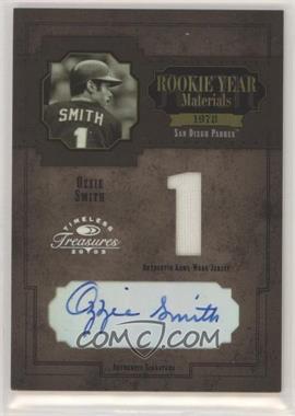 2005 Donruss Timeless Treasures - Rookie Year Materials - Jersey Number Signatures #RYM-15 - Ozzie Smith /25 [EX to NM]