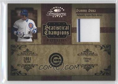 2005 Donruss Timeless Treasures - Statistical Champions - Year Materials #SC-31 - Sammy Sosa /100