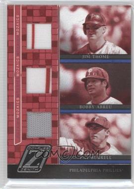 2005 Donruss Zenith - Mozaics - Triple Jerseys #M-9 - Jim Thome, Bobby Abreu, Pat Burrell /100