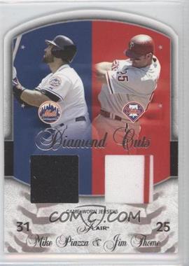 2005 Flair - Diamond Cuts Dual - Die-Cut Jerseys #DC-MP/JT - Mike Piazza, Jim Thome /50