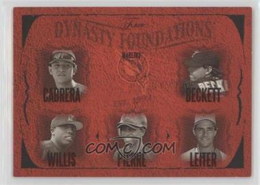 2005 Flair - Dynasty Foundations - Gold #12DF - Miguel Cabrera, Josh Beckett, Dontrelle Willis, Juan Pierre, Al Leiter /93