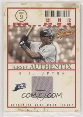 2005 Fleer Authentix - Jersey Authentix - General Admission #JA-BU - B.J. Upton