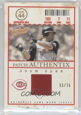 2005 Fleer Authentix - Patch Authentix #PA-AD - Adam Dunn /75