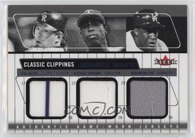 2005 Fleer Classic Clippings - Jersey Rack Triple - Blue #JR-TH/AS/AB - Todd Helton, Alfonso Soriano, Adrian Beltre