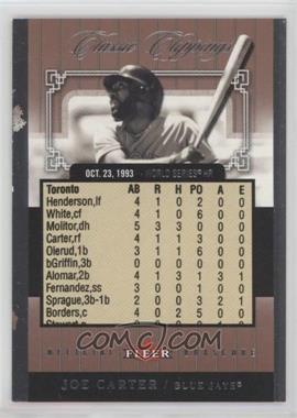 2005 Fleer Classic Clippings - Official Box Score #3 CC - Joe Carter /1993