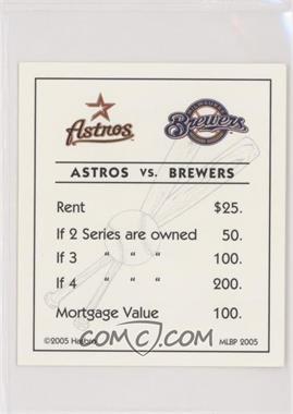 2005 Hasbro MLB Monopoly Deed Cards - [Base] #_ASBR - Astros VS Brewers