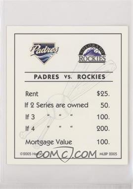2005 Hasbro MLB Monopoly Deed Cards - [Base] #_PARO - Padres VS. Rockies