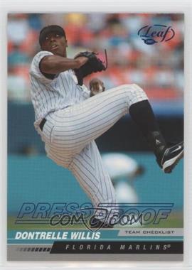 2005 Leaf - [Base] - Blue Press Proof #282 - Team Checklist - Dontrelle Willis /75