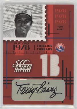 2005 Leaf Century Collection - Timeline Threads - Die-Cut Position Signatures #TT-9 - Tony Perez /19