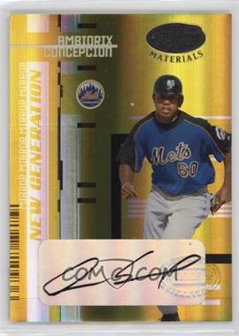 2005 Leaf Certified Materials - [Base] - Mirror Gold Signatures #201 - New Generation - Ambiorix Concepcion /25