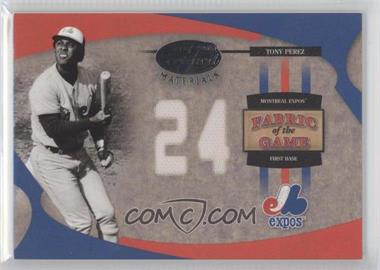 2005 Leaf Certified Materials - Fabric of the Game - Jersey Number #FG-124 - Tony Perez /24