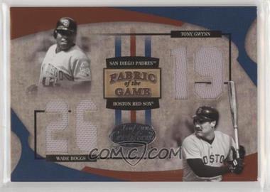 2005 Leaf Certified Materials - Fabric of the Game - Jersey Number #FG-169 - Tony Gwynn, Wade Boggs /50