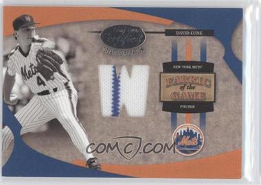 2005 Leaf Certified Materials - Fabric of the Game - Stats #FG-25 - David Cone /75