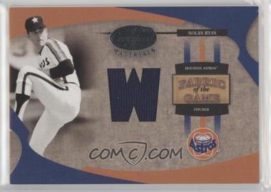 2005 Leaf Certified Materials - Fabric of the Game - Stats #FG-82 - Nolan Ryan /25