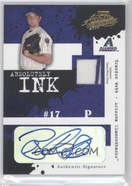 2005 Playoff Absolute Memorabilia - Absolutely Ink - Single Materials #AI-108 - Brandon Webb /46