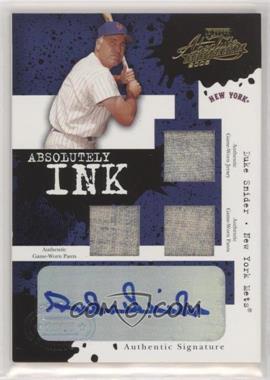 2005 Playoff Absolute Memorabilia - Absolutely Ink - Triple Materials #AI-4 - Duke Snider /10
