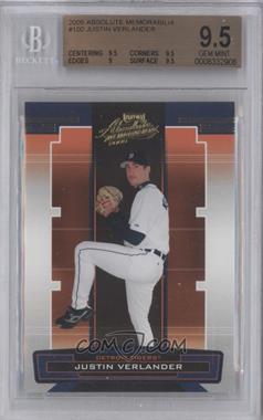 2005 Playoff Absolute Memorabilia - [Base] - Retail #100 - Justin Verlander [BGS 9.5 GEM MINT]