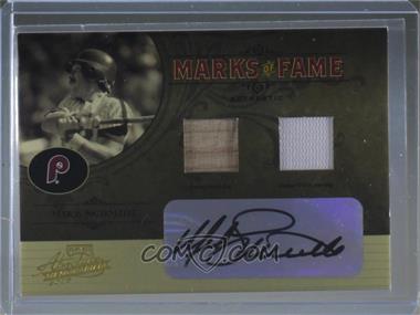 2005 Playoff Absolute Memorabilia - Marks of Fame - Double Materials Signatures #MF-14 - Mike Schmidt /25