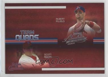 2005 Playoff Absolute Memorabilia - Team Quads - Spectrum #TQ-68 - Albert Pujols, Scott Rolen, J.D. Drew, So Taguchi /100