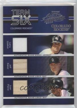 2005 Playoff Absolute Memorabilia - Team Six - Spectrum Materials #TS-32 - Larry Walker, Jeff Baker, Juan Pierre, Garrett Atkins, Juan Uribe, Jason Jennings /50