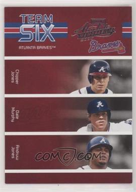 2005 Playoff Absolute Memorabilia - Team Six #TS-19 - Chipper Jones, Dale Murphy, Andruw Jones, Wes Helms, Rafael Furcal, Andres Galarraga /100