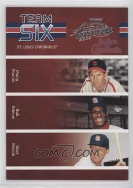 2005 Playoff Absolute Memorabilia - Team Six #TS-4 - Marty Marion, Bob Gibson, Stan Musial, Lou Brock, Frankie Frisch, Red Schoendienst /100